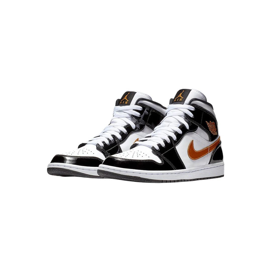 Air Jordan 1 Mid "Paten Black Gold"