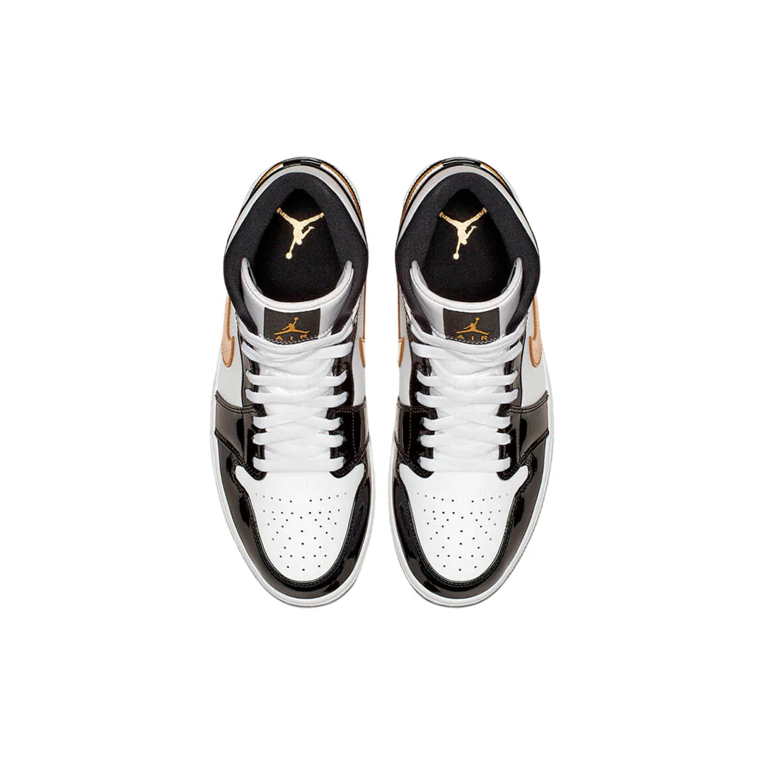 Air Jordan 1 Mid "Paten Black Gold"