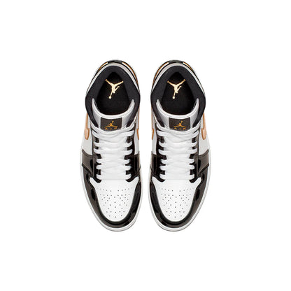 Air Jordan 1 Mid "Paten Black Gold"